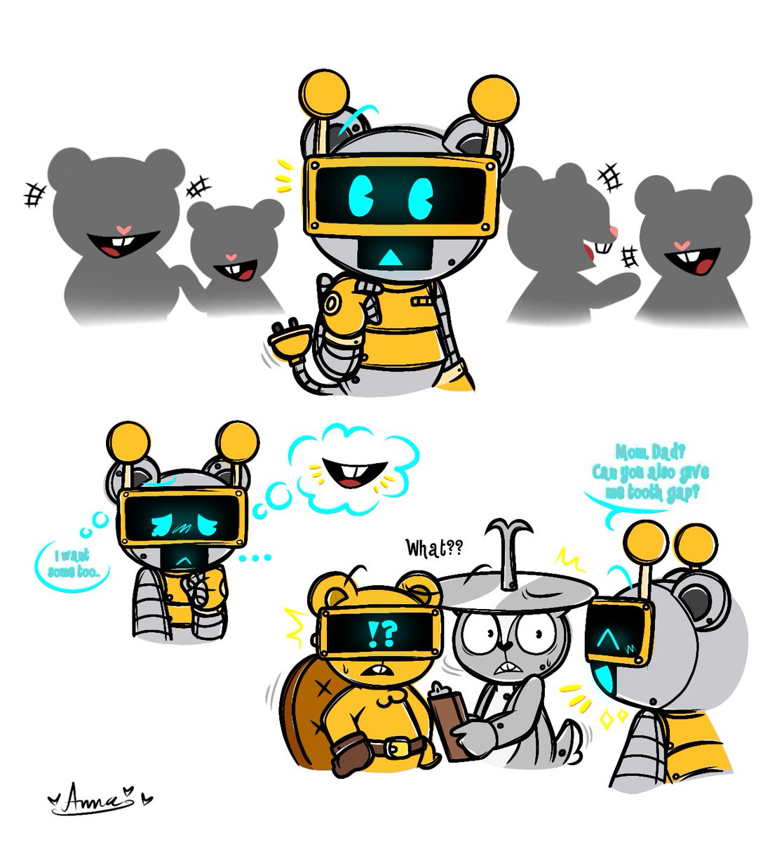 angelika_leyva's tweet photo. °Funbot wants some tooth gap too..(new redesign?)👀👀🥹💖🩶💛🩵 Hope enjoy like it <3 #sprunki #sprunkiclukr #sprunkigarnold #sprunkifunbot #happytreefriendsAU https://t.co/8pWhAEIHSw