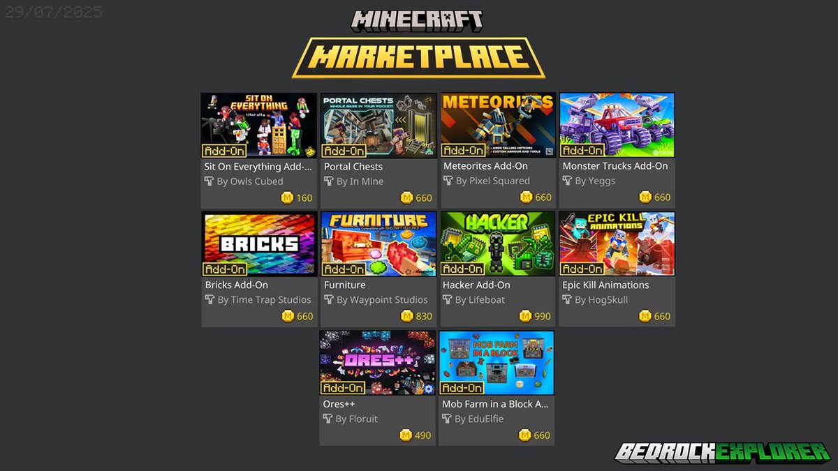Scott (ECKOSOLDIER) (@eckoxsoldier) on Twitter photo 10 brand new <a href="/MinecraftMarket/">Minecraft Marketplace</a> addons release this week!
Early Reviews:
Epic Kill animations - youtu.be/euvgA27UfUM
Furniture - youtu.be/kDi-s_1Vi_Y
Sit On Everything - youtu.be/9jYOkFerJ9A 10 brand new <a href="/MinecraftMarket/">Minecraft Marketplace</a> addons release this week!
Early Reviews:
Epic Kill animations - youtu.be/euvgA27UfUM
Furniture - youtu.be/kDi-s_1Vi_Y
Sit On Everything - youtu.be/9jYOkFerJ9A