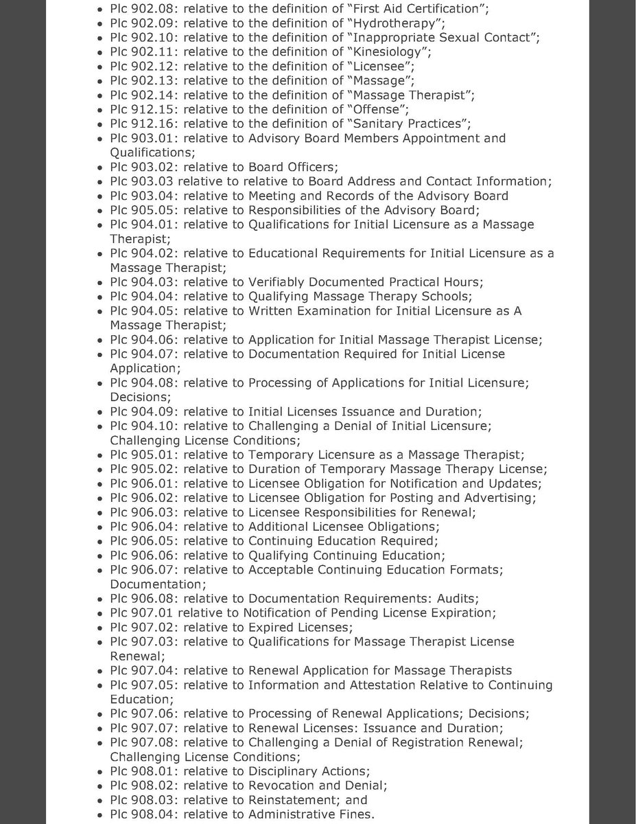 TIME CHANGE: PLC 900 Public Hearing, relative to Massage Therapy.
Please be advised that the public hearing for Plc 900 has been rescheduled to 11:30AM. For more information please visit: oplc.nh.gov/advisory-board…