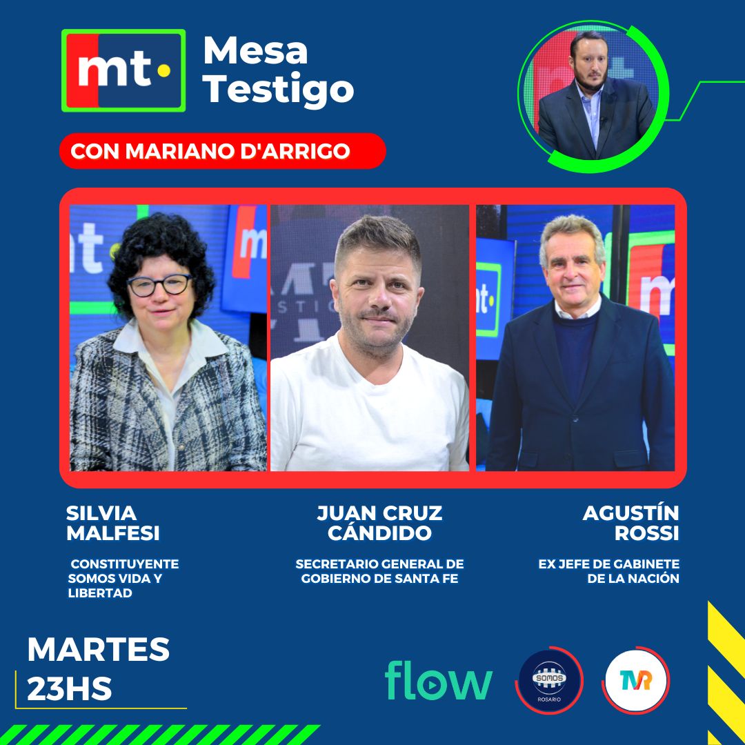 Este martes en #MesaTestigo con 
🔸 <a href="/Malfesi/">Silvia A. Malfesi</a>
🔸 <a href="/CacuCandido/">Juan Cruz Cándido</a>
🔸 <a href="/RossiAgustinOk/">Agustín Rossi</a>

🖊️ <a href="/mdarrigo/">Mariano D'Arrigo</a>

▶️Martes 23hs también en nuestro YouTube: youtube.com/@mesatestigo
📺 <a href="/SomosRosarioOK/">Somos Rosario</a>  
📺 <a href="/tvregional2/">Televisión Regional Rosario</a>