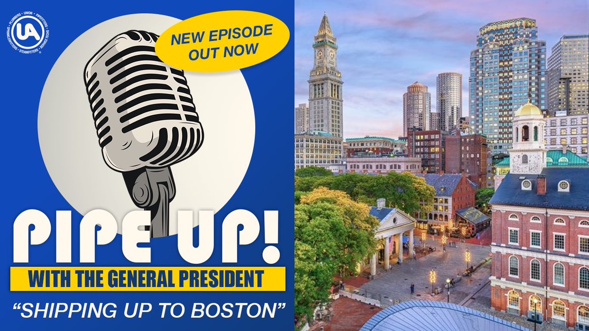 United Association (@uapipetrades) on Twitter photo New #PipeUpPodcast! GP McManus hosts a packed roundtable of Boston UA leaders to unpack the city’s union‑job boom, surging HVAC‑R demand & creative organizing wins—then answers your questions and ranks Boston’s all‑time athletes. Listen: UA.org/PipeUp New #PipeUpPodcast! GP McManus hosts a packed roundtable of Boston UA leaders to unpack the city’s union‑job boom, surging HVAC‑R demand & creative organizing wins—then answers your questions and ranks Boston’s all‑time athletes. Listen: UA.org/PipeUp