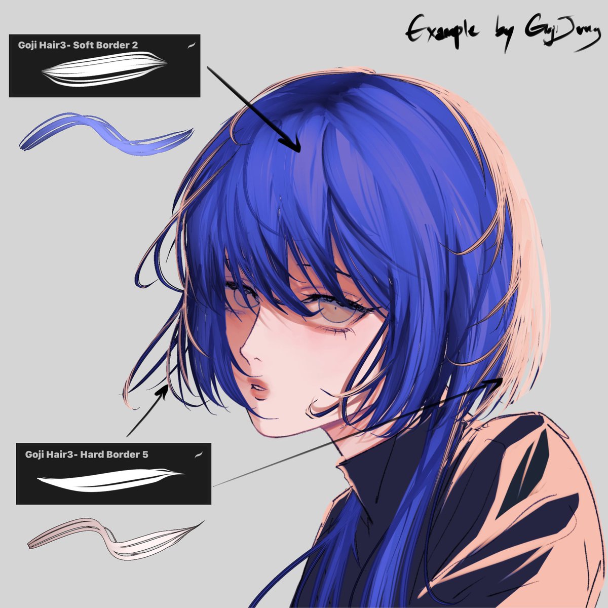 แอบมาหย่อน Hair border brushes V.3 

-Procreate 12 brushes
-เลือกสีเดียวแล้วใช้ได้เลย
-สีไล่ระดับตามน้ำหนักมือ 
-วาดทับกันได้ เส้นขอบสีดำด้านนอกไม่ซ้อนกัน
-ใช้กับปากกาที่รองรับแรงกด ถ้าปากกาที่ไม่รองรับ จะไม่ไล่สีตามตัวอย่าง

60 บาท
ลิ้งก์กด > friendii.art/s/m713raa