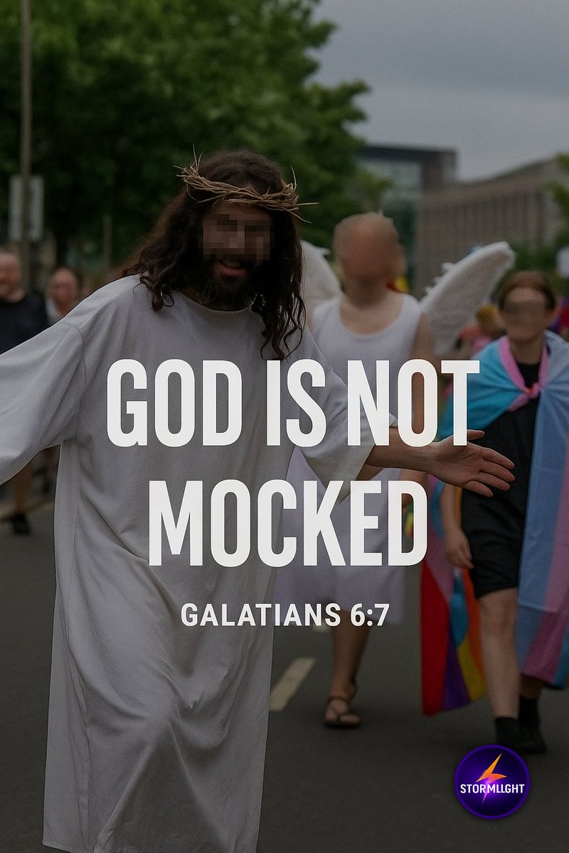 BradBASS33707's tweet image. A “mock Jesus” crowned with thorns danced and high‑fived crowds at Belfast Pride.

“Do not be deceived: God is not mocked.” (Galatians 6:7)

When culture cheers blasphemy, believers must stand.

What do you think?

#BiblicalTruth #CulturalCollapse #EndTimes #StormlightMinistries