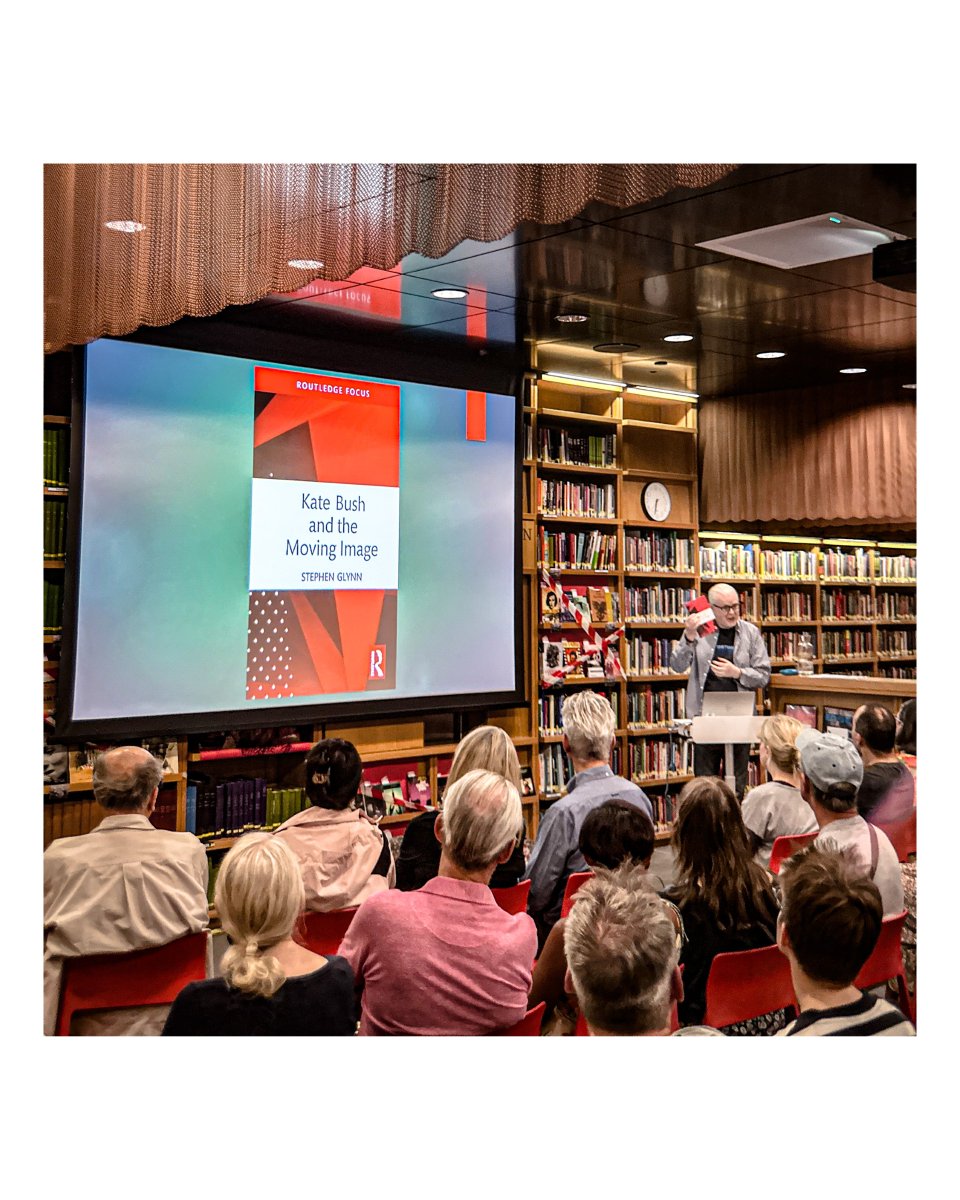 BFI_Ian's tweet image. Brilliant talk in the BFI Reuben #Library last night - Author Stephen Glynn guided us through Kate Bush in film, video and TV, the subject of his new book, Kate Bush and the Moving Image (@routledgebooks). A delight of a night. #librarytalk #newwritings #newbooks #literaryevent