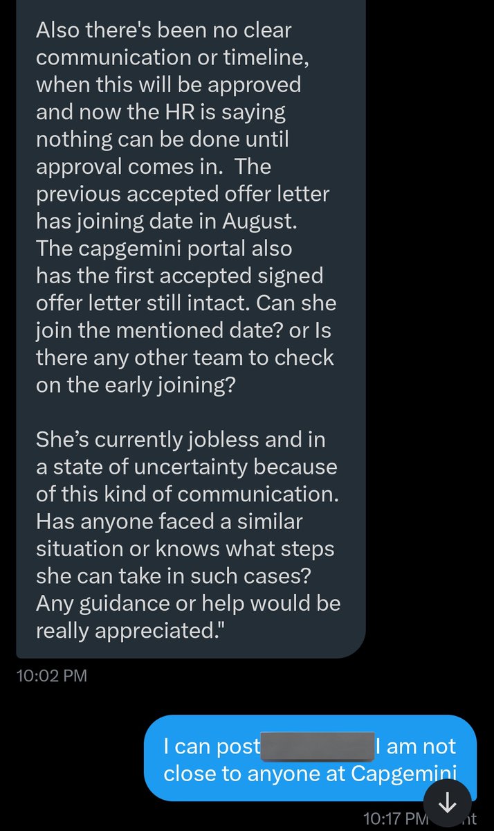 So many such stories daily 

Anyone working at Capgemini, please see if you can help 

Please amplify