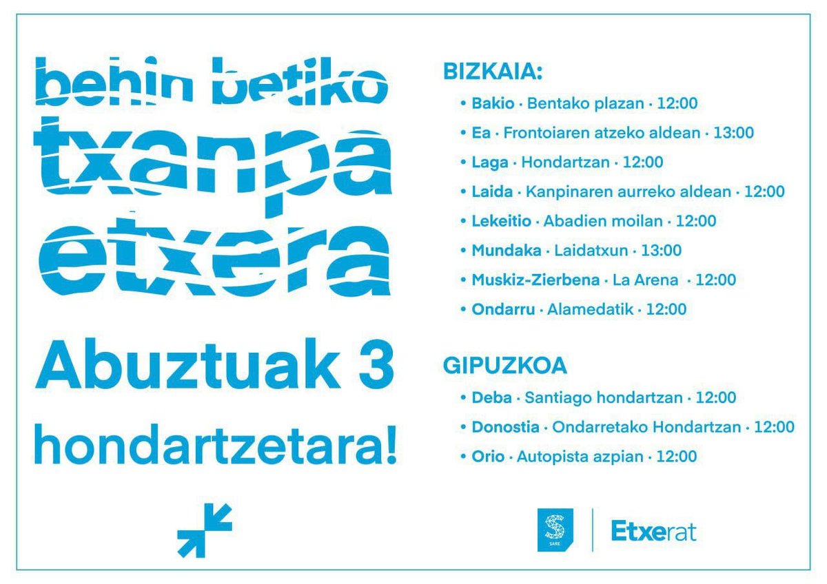 ⛱ ABUZTUAK 3 HONDARTZETARA:

#Etxera ↗️↙️