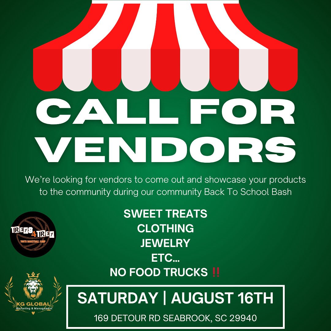 I will also be hosting a back to school bash after the camp from 12pm to 4pm !
WE WANT VENDORS❗️Tag your top 3 favorite vendors &amp; tell them to pop out ! This is an event for the community so come out &amp; support the vendors who register 👏🏽
gforms.app/gMkggZY