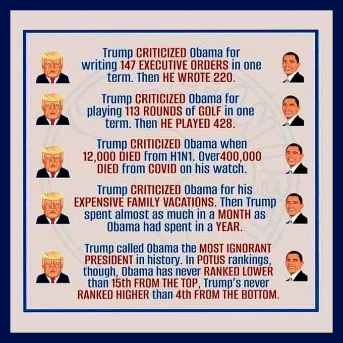 Trumps obsession with Obama stems from his own consistent failings.