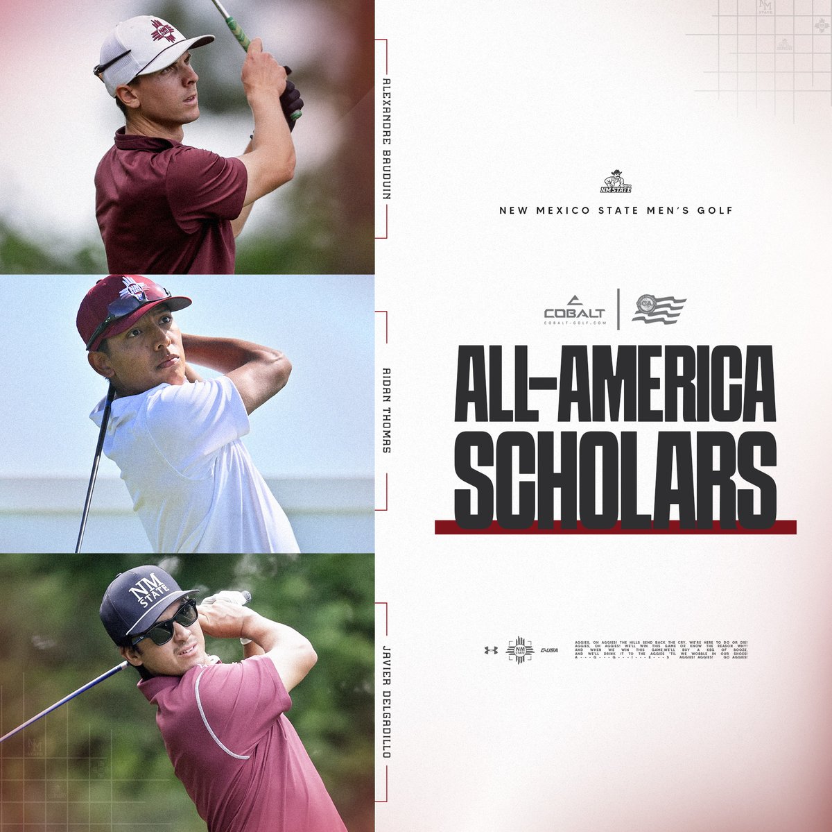𝑻𝑯𝑹𝑬𝑬 Aggies have been named Cobalt Golf All-America Scholars!👊

#AggieUp