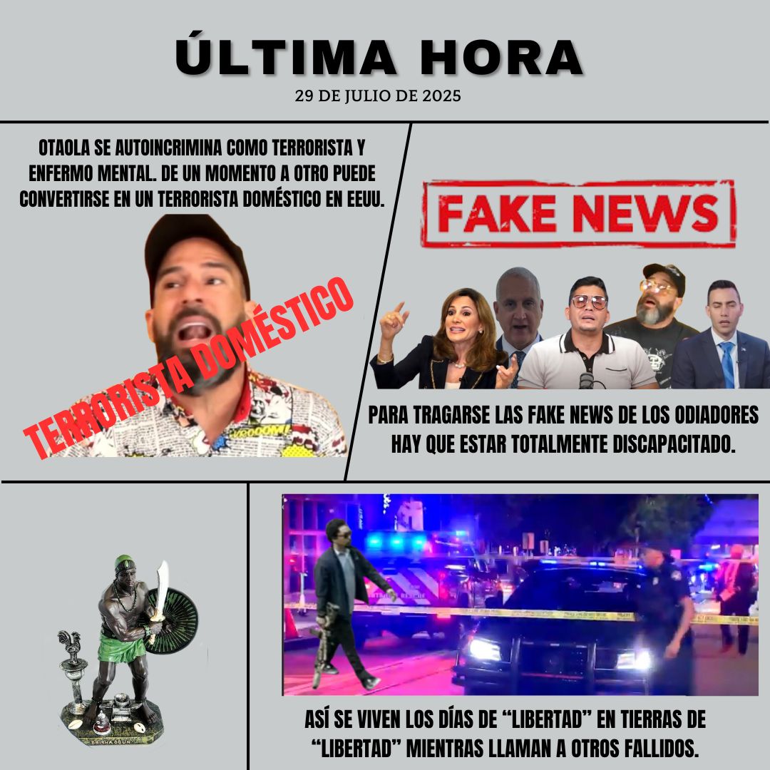 Otaola se autoincrimina como terrorista, enfermo mental y expone efectividad del Guerrero ¿Sera considerado terrorista doméstico en EEUU? Así se viven días de “libertad” en tierras de “libertad” y llaman a otros fallidos. Nuevas Fake News de los odiadores. Hoy en YouTube. #Cuba