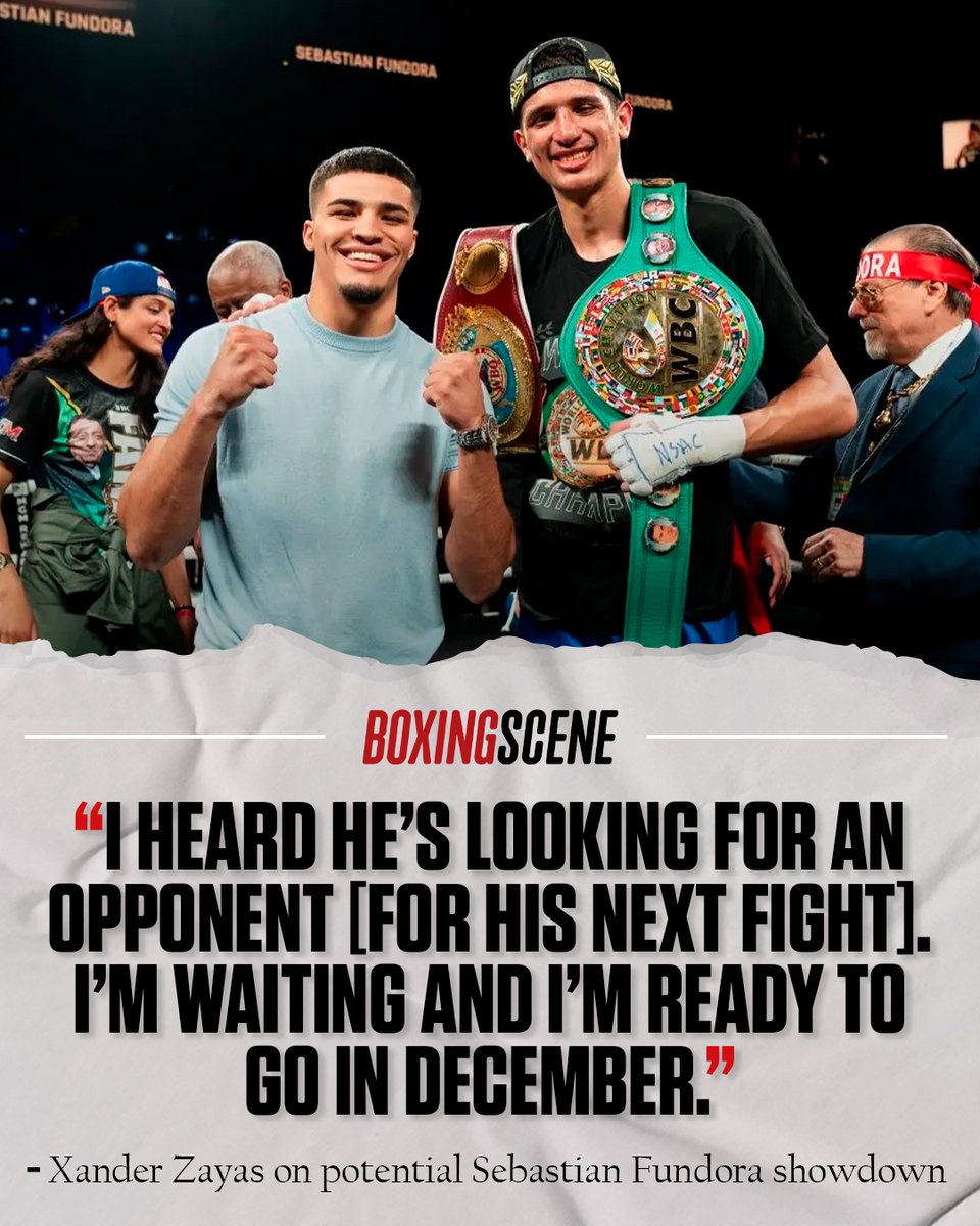 Xander Zayas is eyeing Sebastian Fundora for December. 

Is this the fight to make?🤔 

Full story: boxingscene.com/articles/xande…