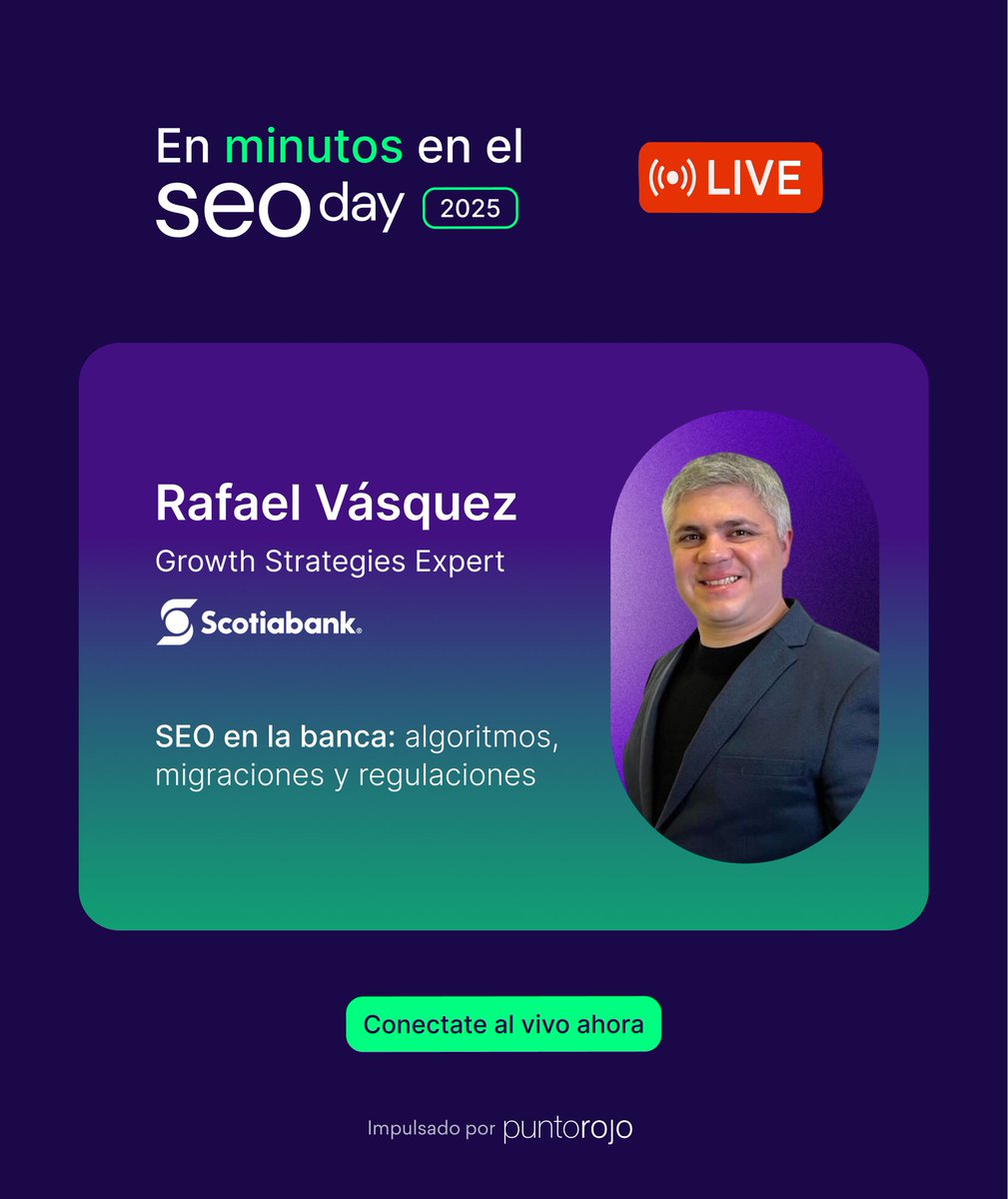 🏦 En minutos comienza la charla de Rafael Vásquez, Growth Strategies Expert en Scotiabank.

📣 Una mirada sobre cómo evolucionan las tácticas de crecimiento en un entorno regulado, competitivo y digitalizado.

Sumate ahora:
lnkd.in/dywivcKK