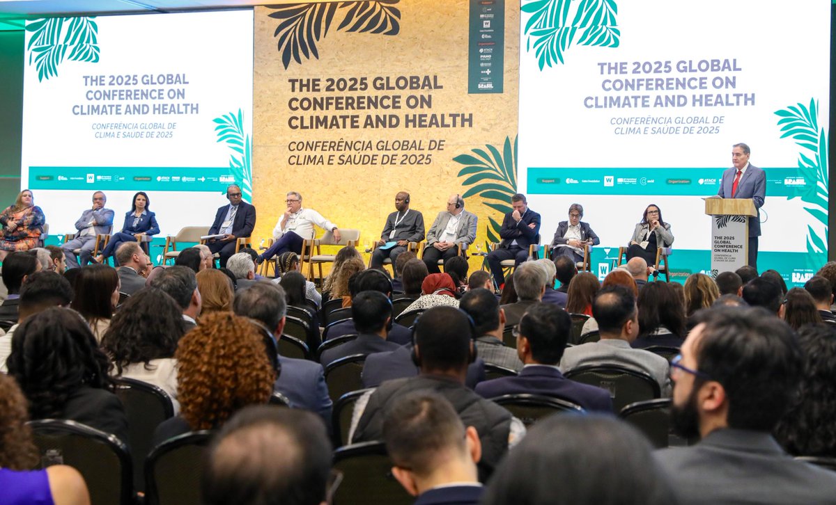 Participé en la Conferencia Mundial sobre Clima y Salud en 🇧🇷 y enfaticé que la salud y el cambio climático son agendas inseparables que requieren respuestas conjuntas, con acciones intersectoriales, sistemas de salud fortalecidos, equidad y resiliencia 
ℹ️paho.org/es/noticias/29…