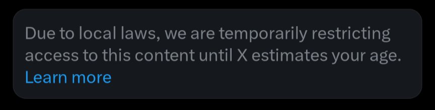 У кого-нибудь ещё есть такое, что половина твиттера заблокирована с этой плашкой в которой дофига чего написано как будут проверять и куда смотреть, но главного - как подтвердить свой возраст нет?