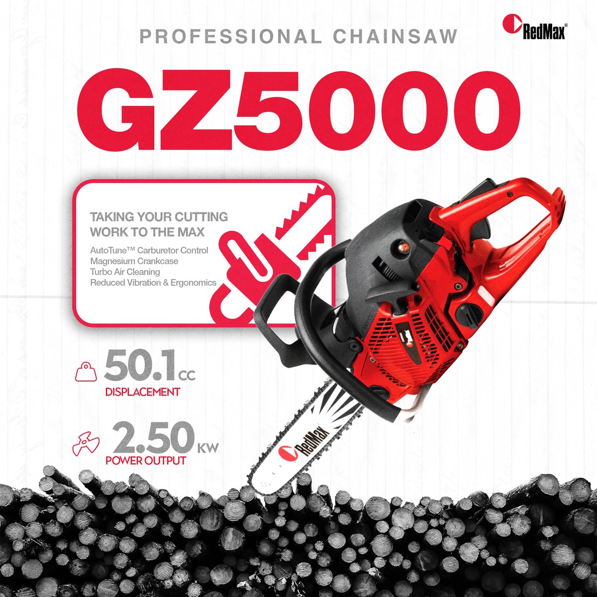 My_Lawn_Mower's tweet image. 🚜 Unleash the professional powerhouse! 🔥 The #RedMax #GZ5000 chainsaw is engineered for the most demanding jobs, delivering relentless power and a fast, clean cut. ✂️

It's the go-to saw for pros who need to get the job done. 💪 Visit 🔗 mylawnmowerstore.com or call 📞 (901)