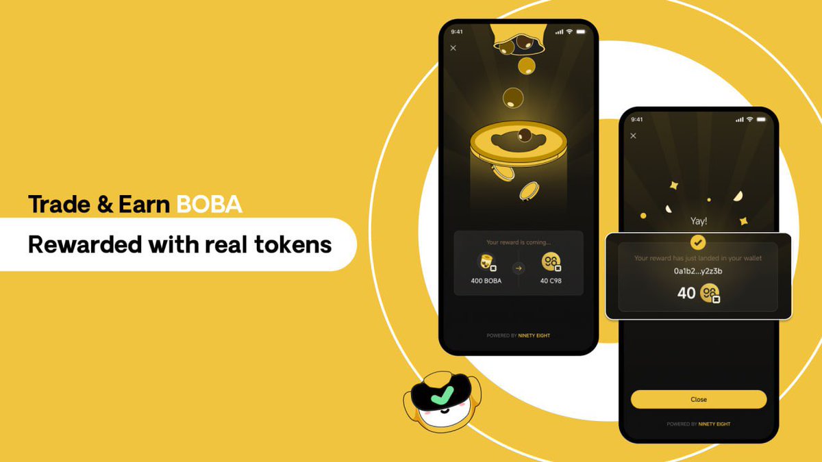 📢 Coin98 Super Wallet BOBA Programını başlattı. 

Coin98 <a href="/coin98_wallet/">Coin98 Super Wallet</a> mobil uygulamasında swapx ile aynı zincir üzerinde beyaz listeye alınmış coinleri swapladığınızda BOBA kazanıyorsunuz. Kazandığınız BOBA ile şu an $RABBIT alabiliyorsunuz ve yakında farklı tokenlar da