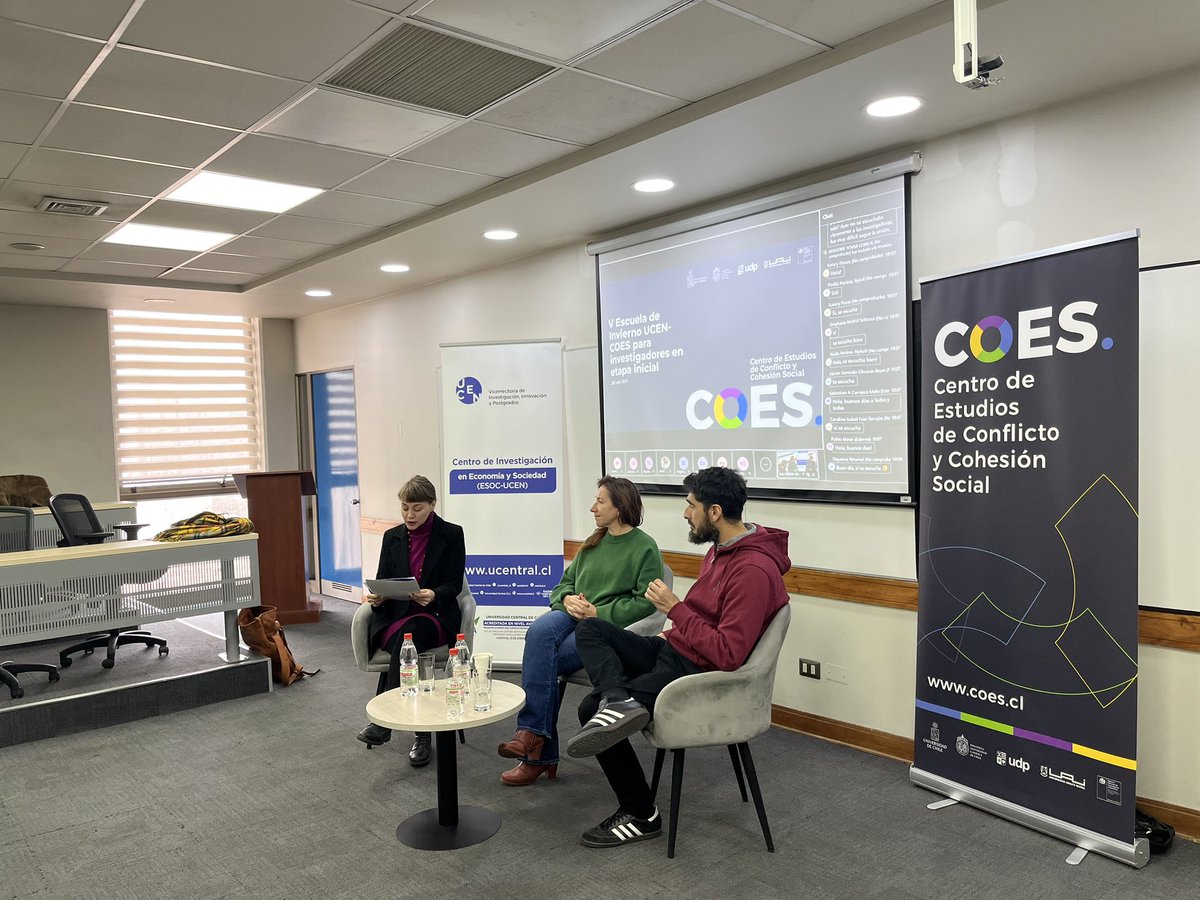 Dr Paz Concha (@pazc) on Twitter photo Segundo día de nuestra Escuela de Invierno para investigadores en etapa inicial <a href="/U_Central/">Universidad Central</a> y <a href="/CentroCOES/">COES</a> con invitadas especiales Ma Luisa Méndez y Pablo Pérez. Moderado por <a href="/carolina_rc/">Carolina Ramírez</a> <a href="/EsocUcen/">Centro de Investigación en Economía y Sociedad</a> Muchas gracias a quienes asistieron #doctorados Segundo día de nuestra Escuela de Invierno para investigadores en etapa inicial <a href="/U_Central/">Universidad Central</a> y <a href="/CentroCOES/">COES</a> con invitadas especiales Ma Luisa Méndez y Pablo Pérez. Moderado por <a href="/carolina_rc/">Carolina Ramírez</a> <a href="/EsocUcen/">Centro de Investigación en Economía y Sociedad</a> Muchas gracias a quienes asistieron #doctorados