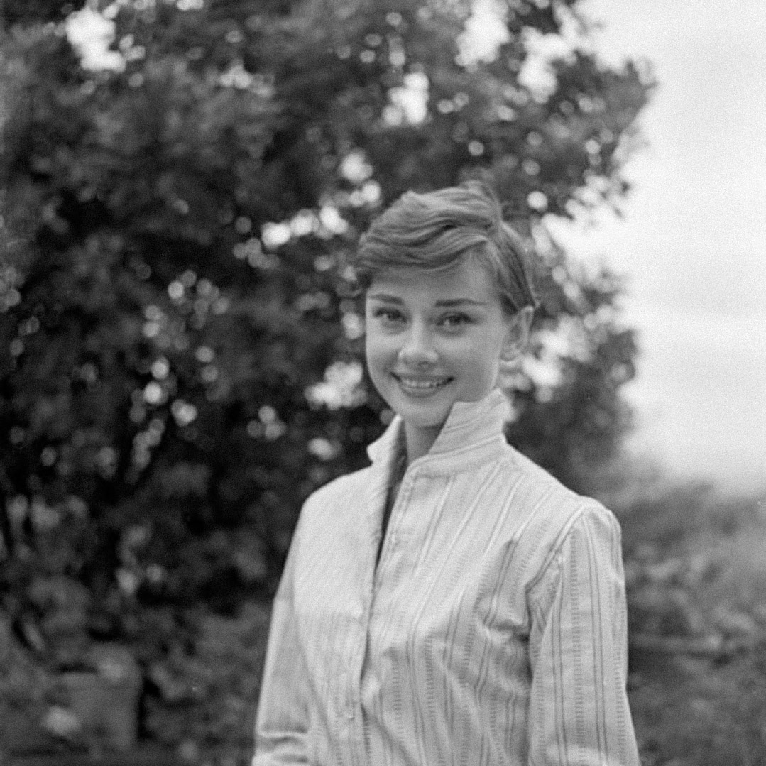 Audrey Hepburn photographed in Rome during the filming War and Peace, 1955