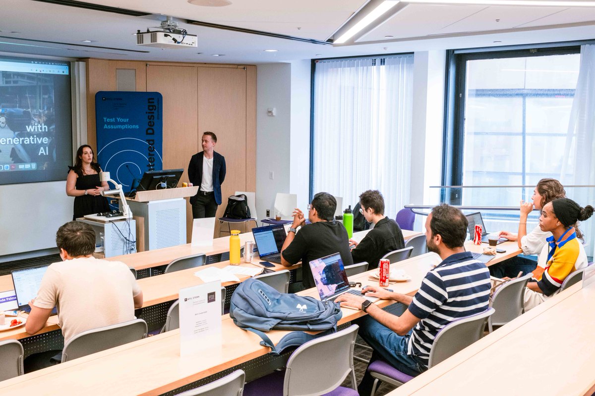 Thanks to Amanda Hyman (MBA '23) &amp; Christian Samuelson from Google Labs for leading a hands-on workshop with our #SVF2025 founders, diving into Gemini, Notebook LM, YouTube Shorts &amp; more.

Productivity, content, &amp; growth—all supercharged. 💡
🔗 nyusternberkleycenter.com/2025/07/ai-too…