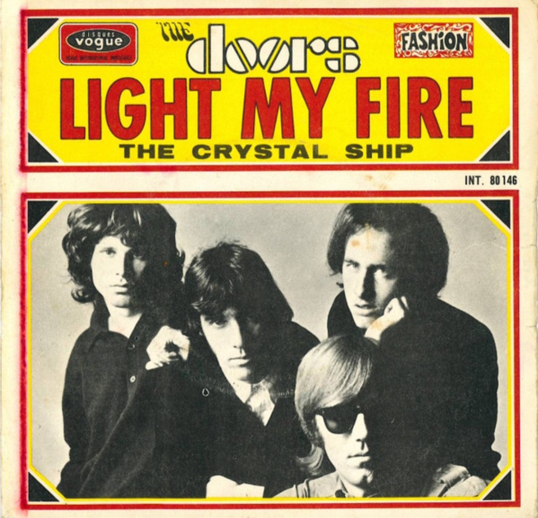 Name another song that mentions the word "Light." 🎶
Primarily written by Robby Krieger in 1966, but credited to the Doors, the song "Light My Fire" began a 3 week run at #1 on the Billboard Hot 100 on July 29, 1967. First released in January 1967 on the Doors self-titled debut