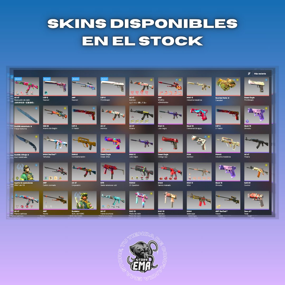 EmaStoreCs's tweet photo. Nuevas skins en STOCK 🔥

Todo en venta, acepto PESOS, CRIPTO y SKINS en parte de pago!

No dudes en consultar los precios, contamos con algunas rebajas 😮

Los espero! https://t.co/tIEiRtCVU1