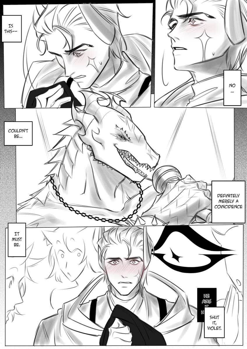 ‘ปีศาจผู้โชคร้าย’ ไม่คาดคิดว่าจะถูกปาเสื้อมาทางนี้เลยแม้แต่น้อย

จริงๆเลย..
เจ้ามังกรไร้ความรับผิดชอบ ปาข้าวของเรี่ยราด

มันต้องเป็นความบังเอิญแน่นอนอยู่แล้ว

เพราะแบบนั้น
หลังการแสดงจบ เจ้าเสื้อตัวนี้มันต้องลงไปในถังขยะสักที่ในงานเท่านั้น
เทลวิโอกำชับกับตัวเอง

“...troublesome."