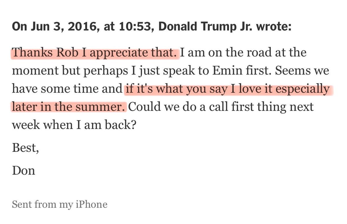 @debunktionjunction (@debunkjunction) on Twitter photo Just a reminder to <a href="/MeidasTouch/">MeidasTouch</a> followers that 5 months before the 2016 election, <a href="/DonaldJTrumpJr/">Donald Trump Jr.</a> set up a meeting IN TRUMP TOWER with Manafort, Kushner, & Russian officials where he was promised dirt on Hillary as “part of Russia and its government’s support of Mr. Trump.” Just a reminder to <a href="/MeidasTouch/">MeidasTouch</a> followers that 5 months before the 2016 election, <a href="/DonaldJTrumpJr/">Donald Trump Jr.</a> set up a meeting IN TRUMP TOWER with Manafort, Kushner, & Russian officials where he was promised dirt on Hillary as “part of Russia and its government’s support of Mr. Trump.”