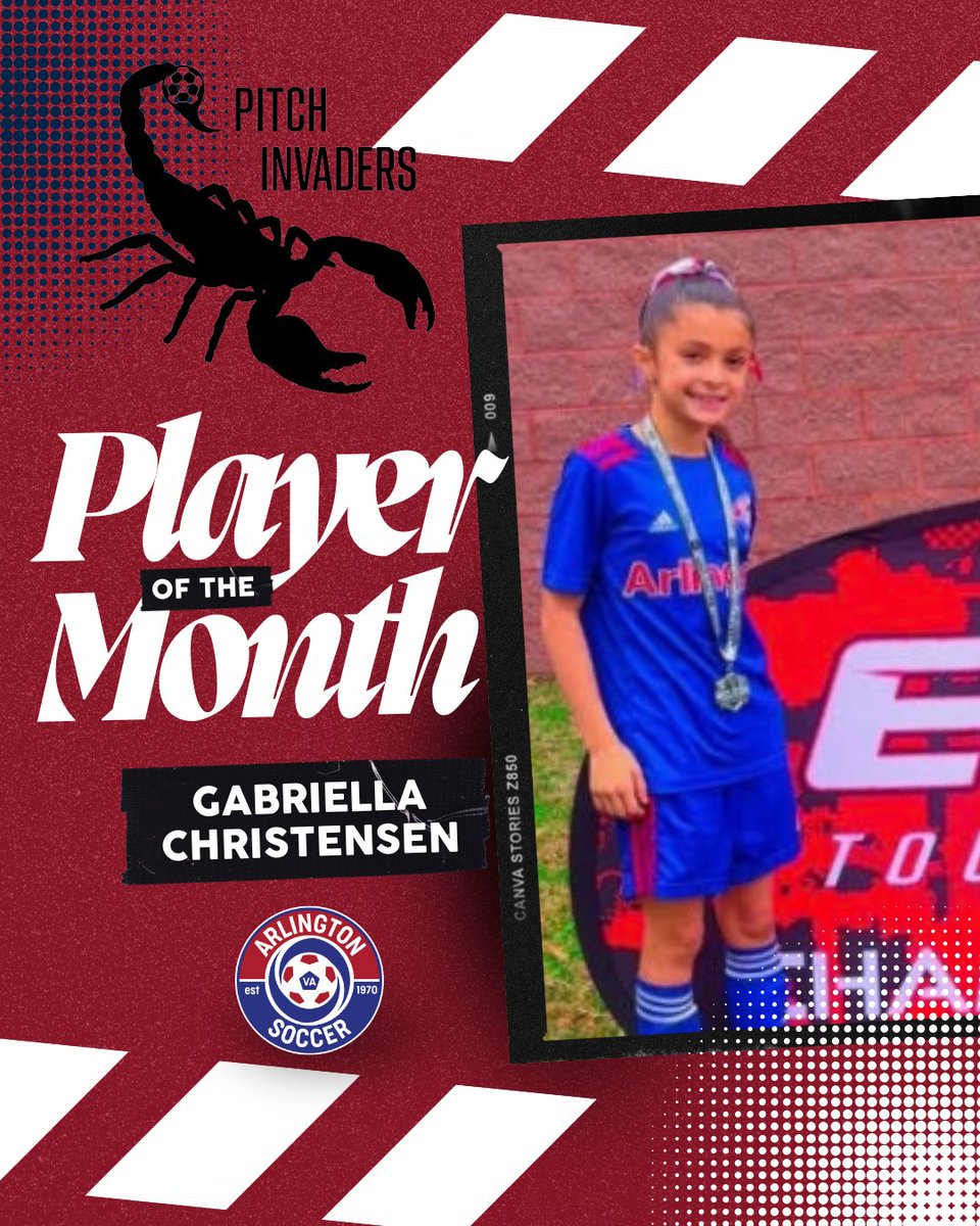 Congratulations to 𝐆𝐚𝐛𝐫𝐢𝐞𝐥𝐥𝐚 𝐂𝐡𝐫𝐢𝐬𝐭𝐞𝐧𝐬𝐞𝐧 of 2016G Red on being named the Pitch Invaders Player of the Month!

Learn more about Gabriella with link here: tr.ee/ikgUOlp2uw

#TeamArlington