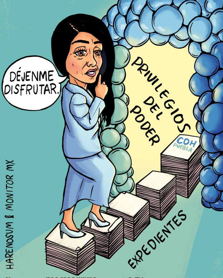 Manatí - Noticias desde Puebla (@manatimx) on Twitter photo 🥳|Disfrutando lo votado, la fiesta y la vida...
Así está la presidenta de la <a href="/CDHPuebla/">CDH Puebla</a>, Rosa Isela Sánchez, no importa si es en horario laboral. 
No nos vayan a salir esta semana que el nepotismo también es un derecho humano, eh. 
El cartón es de Harenosum vía <a href="/_monitormx/">Monitormx</a> ✍🏼 🥳|Disfrutando lo votado, la fiesta y la vida...
Así está la presidenta de la <a href="/CDHPuebla/">CDH Puebla</a>, Rosa Isela Sánchez, no importa si es en horario laboral. 
No nos vayan a salir esta semana que el nepotismo también es un derecho humano, eh. 
El cartón es de Harenosum vía <a href="/_monitormx/">Monitormx</a> ✍🏼