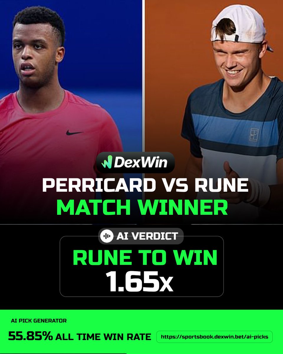 Looks like Holger is Rune-ing through Giovanni Perricard easily Best Tennis  Betting Predictions daily by @DexWin_Sports