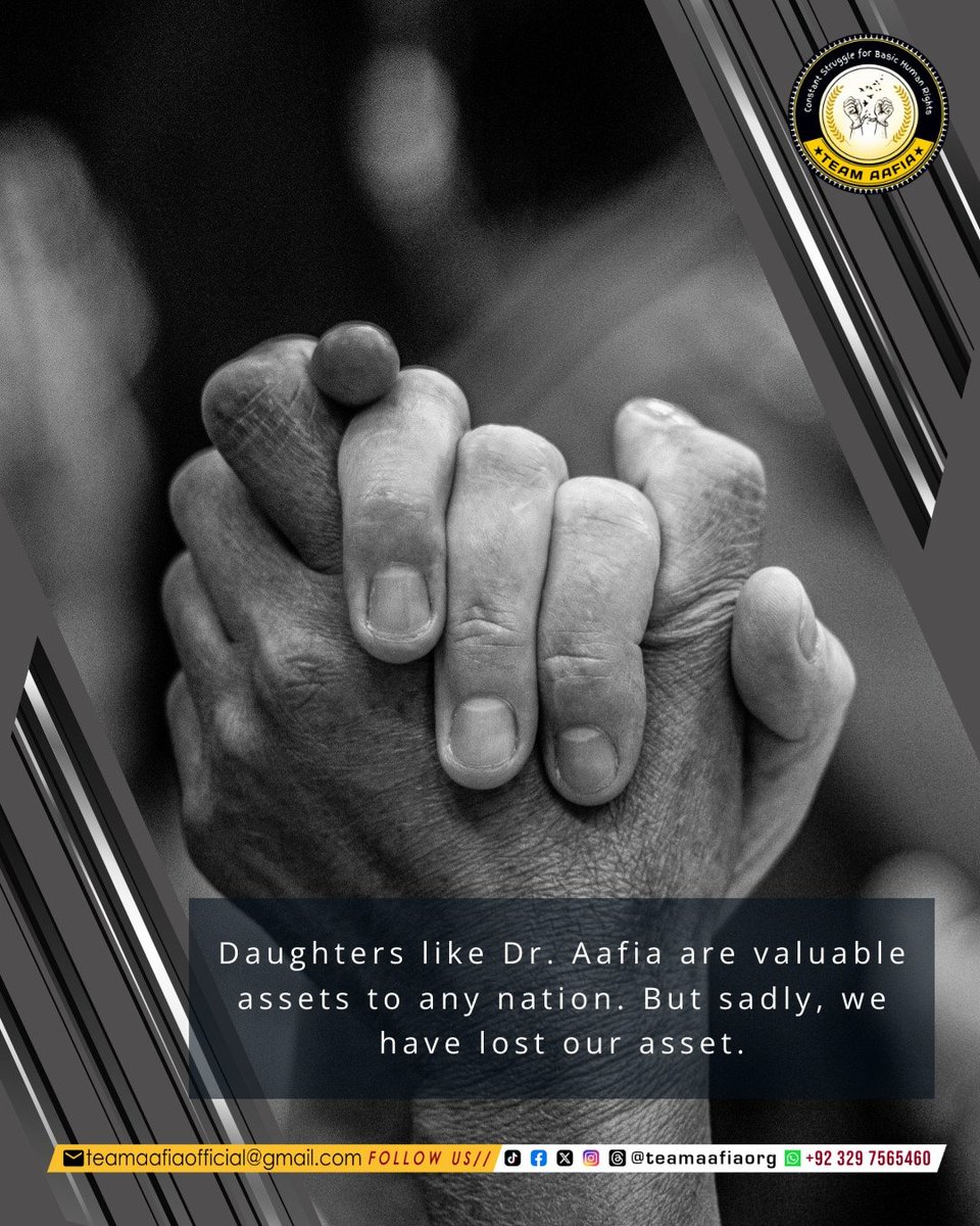 Team Aafia official (@teamaafiaorg_) on Twitter photo Daughters like Dr. Aafia are valuable assets to any nation. But sadly, we have lost our asset.
#SaveAafiaNow
Team Aafia Official
<a href="/TeamAafiaOrg_/">Team Aafia official</a>
#AafiaSiddiqui #FreeAafia
FMC Carswell Daughters like Dr. Aafia are valuable assets to any nation. But sadly, we have lost our asset.
#SaveAafiaNow
Team Aafia Official
<a href="/TeamAafiaOrg_/">Team Aafia official</a>
#AafiaSiddiqui #FreeAafia
FMC Carswell