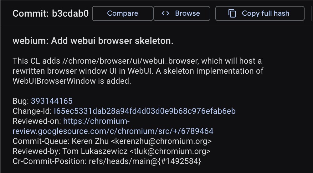 uwukko's tweet image. google just started working on webium, a chrome ui rewrite in webui (html)

there&apos;s nothing in the source tree yet, only an early skeleton, but it&apos;d be very cool to see the move from views (current native skia ui) to webui. it may just be an experiment, though