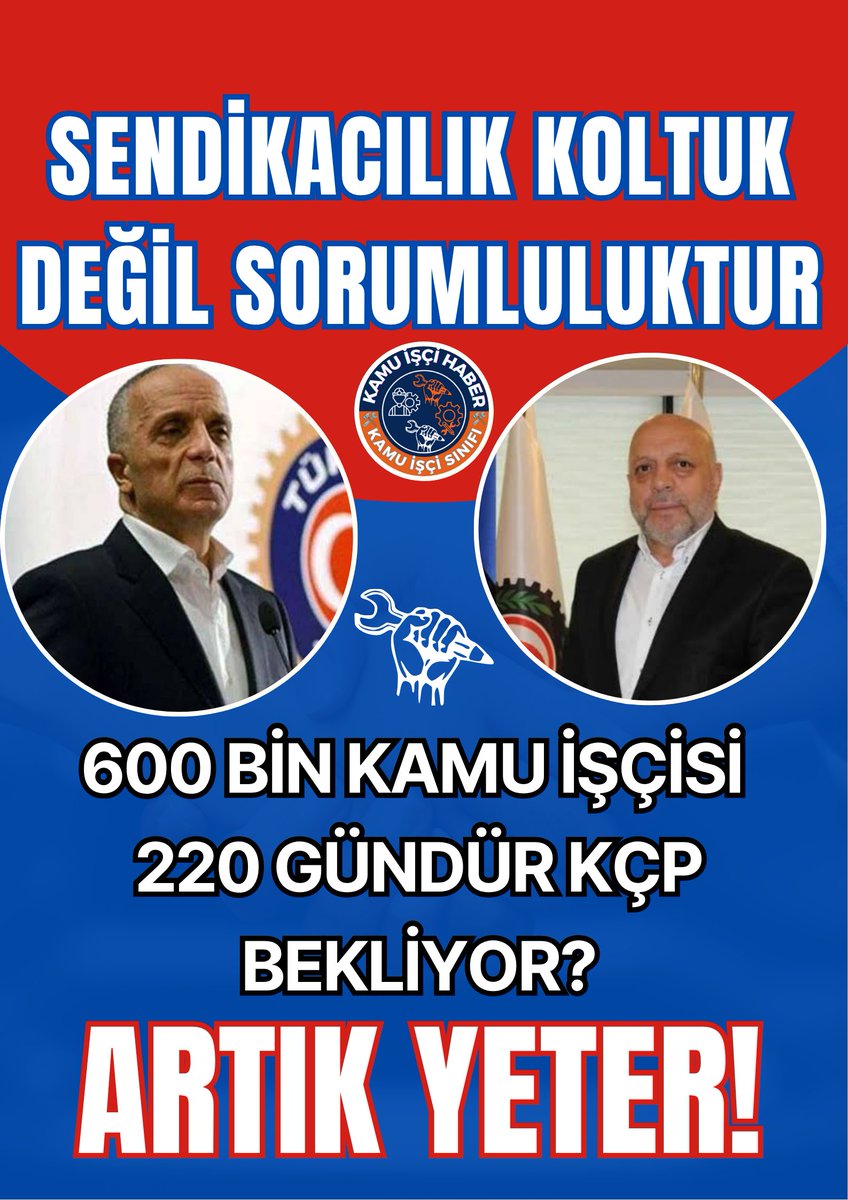 KAMU İŞÇİ HABER (@kamuiscihaber) on Twitter photo 💥 1800 TL NET TABAN ÜCRET ve %50 ZAM
KIRMIZI ÇİZGİMİZDİR!
📌 Ne eksik, ne fazla!
ALTINDA İMZA YOK!
SUSTUKÇA KAYBETTİK,
DAYANDIKÇA EZİLDİK.
ARTIK YETER!
İşçi Hakları İçin GREVSE GREV!
🚨 Hükümetİşçiyi Bitirdi!
<a href="/turkiskonf/">TÜRK-İŞ</a> <a href="/hakiskonf/">HAKİŞ KONFEDERASYONU</a>
<a href="/devletsert/">Devlet Sert</a> 💥 1800 TL NET TABAN ÜCRET ve %50 ZAM
KIRMIZI ÇİZGİMİZDİR!
📌 Ne eksik, ne fazla!
ALTINDA İMZA YOK!
SUSTUKÇA KAYBETTİK,
DAYANDIKÇA EZİLDİK.
ARTIK YETER!
İşçi Hakları İçin GREVSE GREV!
🚨 Hükümetİşçiyi Bitirdi!
<a href="/turkiskonf/">TÜRK-İŞ</a> <a href="/hakiskonf/">HAKİŞ KONFEDERASYONU</a>
<a href="/devletsert/">Devlet Sert</a>
