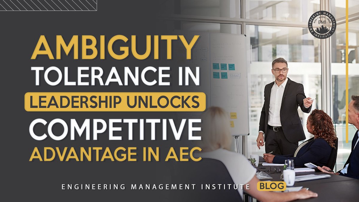 AnthonyJFasano's tweet image. 🌀 Clarity Starts with Ambiguity Tolerance! In this week’s #EMIBlog, Fiona Johann, PMP, shares how building ambiguity tolerance in leadership helps AEC leaders stay confident through complexity. 👉 Read here: bit.ly/3IR08kz #AECLeadership #ProjectManagement #Engineering