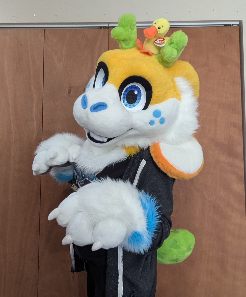 Numatic_'s tweet photo. Meet Chip! 

This was such a  fun suit!! Customer requested a magnet in the head to attach the duck to. 

Check her out on Insta @thatgoatchip https://t.co/se6CwEkB5g