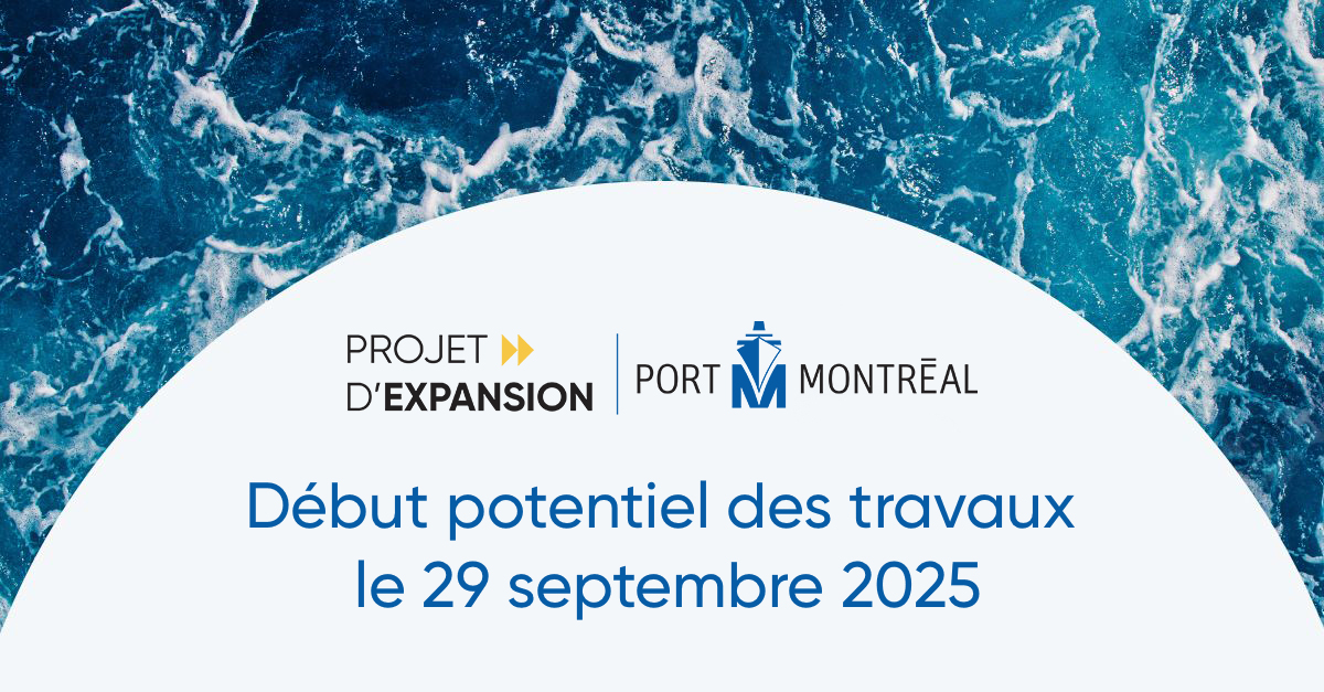 Mise à jour sur le calendrier des travaux du projet d’expansion du Port de Montréal à Contrecœur ➡️ bit.ly/4ldiJF6

#PortMTL #TerminalContrecoeur