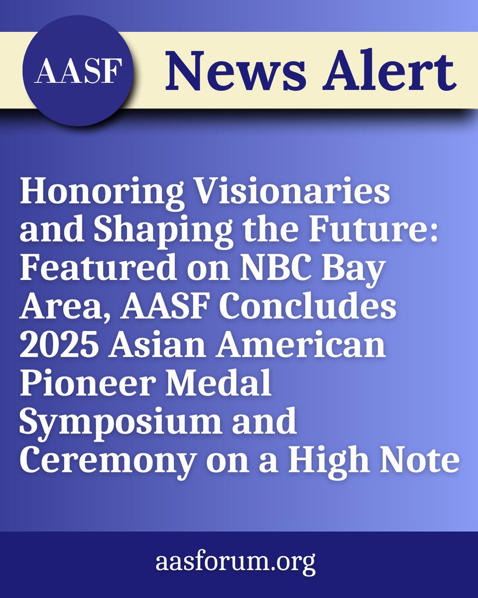 Celebrating our shared American history, the pursuit of scientific &amp; research excellence &amp; Asian American pioneers, the AASF, in partnership w/<a href="/Stanford/">Stanford University</a> Asian American Research Center, hosted the 2nd Asian American Pioneer Medal Symposium &amp; Ceremony: aasforum.org/2025/07/29/hon…