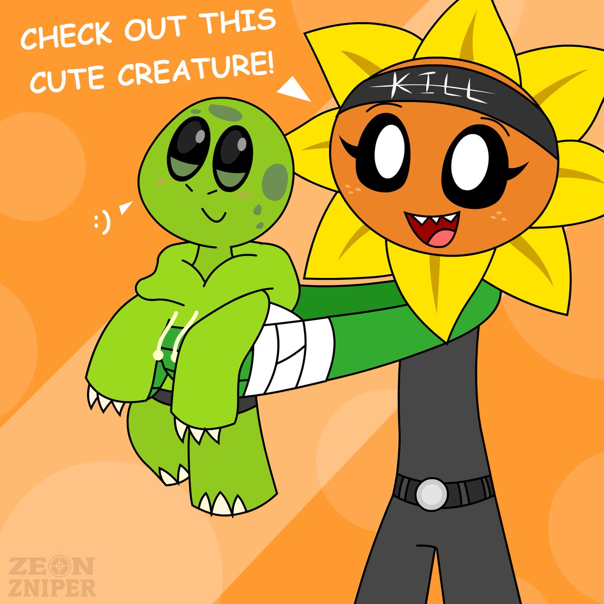 Shara showing her friends a cool Turtle~ <a href="/CottonBuzzKill/">CottonBuzzKill</a> (art fight)