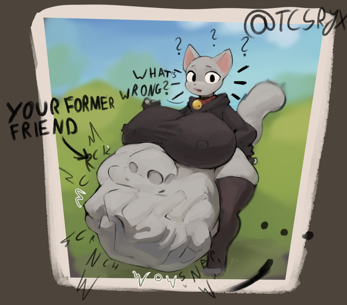 i so love cute mixed with evil so badly help. ../ 
like you couldnt tell from my pfp of what HORRORS this kitty subjects people in her belly to :3

also sorry for more evil BIG BOOB SLOP content