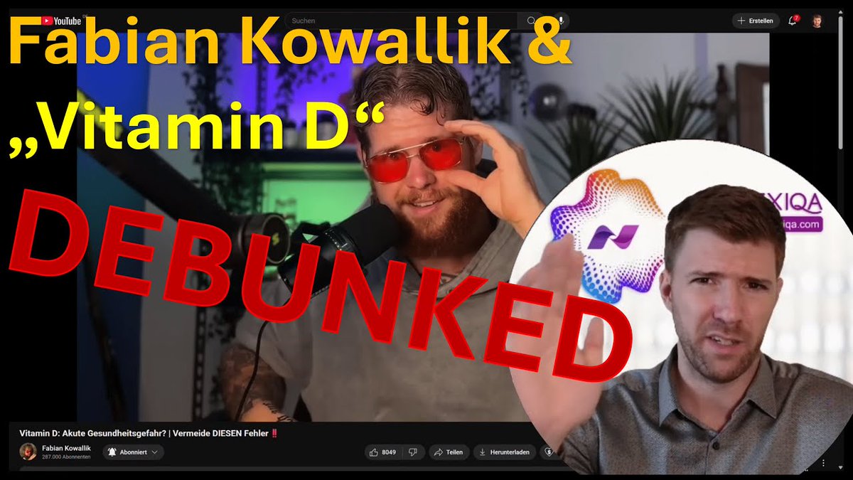 💥 DEBUNKED – "Vitamin-D"-Behauptungen von Fabian Kowallik

"Vitamin D" wird oft als Wundermittel vermarktet – doch was steckt wirklich dahinter? Hochwertige RCT-Studien zeigen: Die Supplementierung bringt keinen nachweisbaren Nutzen bei Krebs, Herzkrankheiten, Sterblichkeit oder