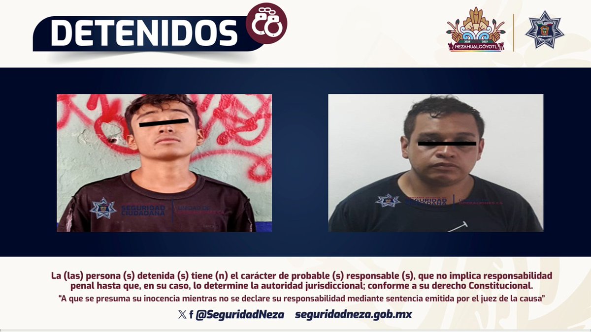 seguridadneza's tweet image. 🚨 #Detenciones | Dos sujetos fueron detenidos por su presunta participación en delitos contra la salud, en la colonias Bosques de Aragón y El Sol. 🚔

Ambos fueron puestos a disposición de la Fiscalía.

#NOTA: acortar.link/jDeIgn