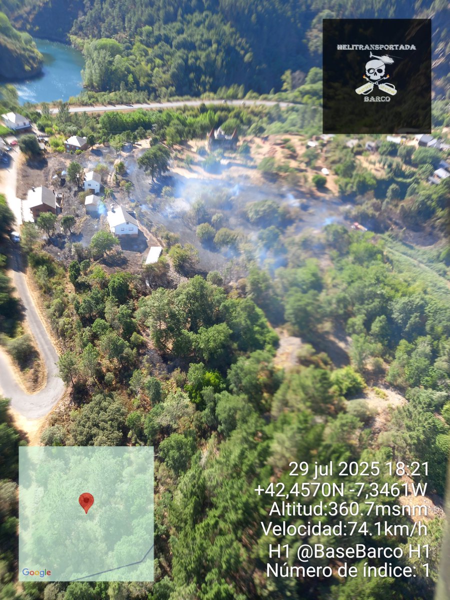 Así quedou o incendio de Augas Mestas (Quiroga) á nósa saída.