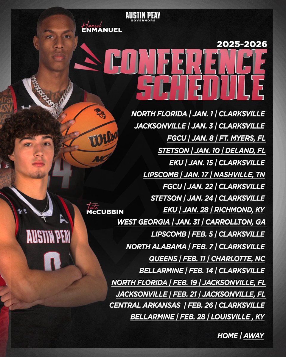 GovsMBB's tweet image. 𝗧𝗛𝗘 𝗔𝗦𝗨𝗡 𝗦𝗖𝗛𝗘𝗗𝗨𝗟𝗘 𝗛𝗔𝗦 𝗔𝗥𝗥𝗜𝗩𝗘𝗗!🎩🏀

📰 | tinyurl.com/em4z37ky
📅 | tinyurl.com/24nx9c88
🎟️ | 931-221-PEAY(7329)

#BleedRed | #LetsGoPeay