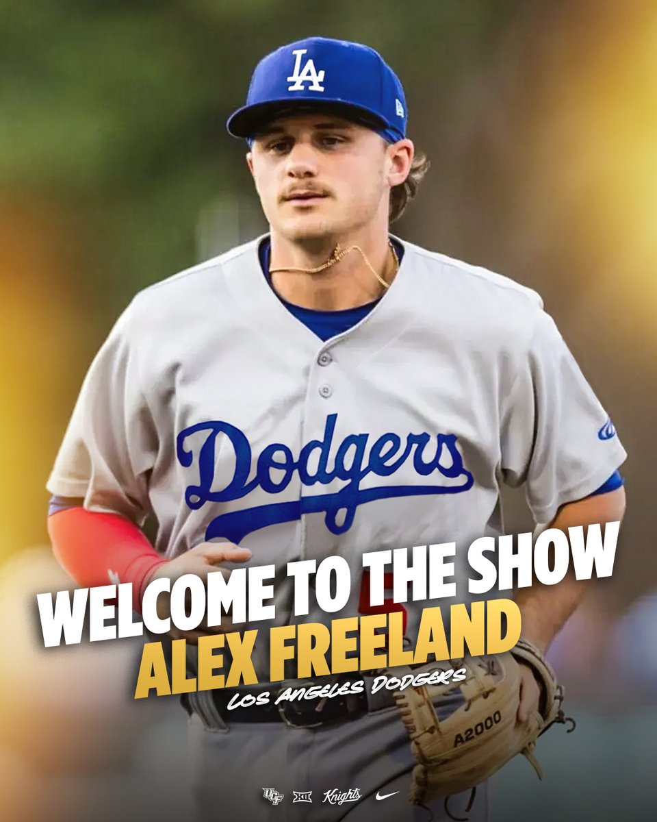 UCF Baseball (@ucf_baseball) on Twitter photo Alex Freeland is heading to The Show 🙌
The infielder is set to join the <a href="/Dodgers/">Los Angeles Dodgers</a> tonight in Cincinnati ahead of LA's game against the Reds. #BuiltByUCF #ProKnights
📰 ucfknights.com/news/2025/7/29… Alex Freeland is heading to The Show 🙌
The infielder is set to join the <a href="/Dodgers/">Los Angeles Dodgers</a> tonight in Cincinnati ahead of LA's game against the Reds. #BuiltByUCF #ProKnights
📰 ucfknights.com/news/2025/7/29…