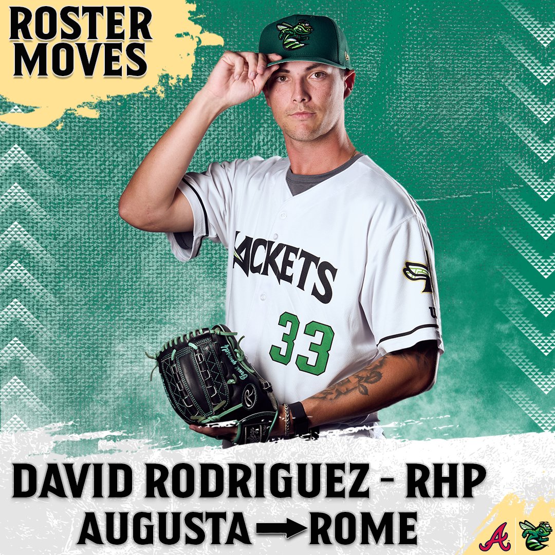 Tuesday moves:

- RHP David Rodriguez promoted to Rome
- OF Luis Guanipa reinstated from Temporarily Inactive List
- RHP Kendy Richard promoted to Augusta. He will wear #16.
- RHP Jhonly Taveras promoted to Augusta. He will wear #67.
Congrats D-Rod, and welcome Kendy &amp; Jhonly!