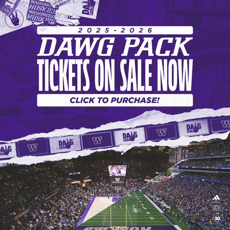 UWAthletics's tweet photo. 🗣️ Calling all Huskies‼️

Now’s the time to secure your spot in the @UWDawgPack student section!

#GoHuskies