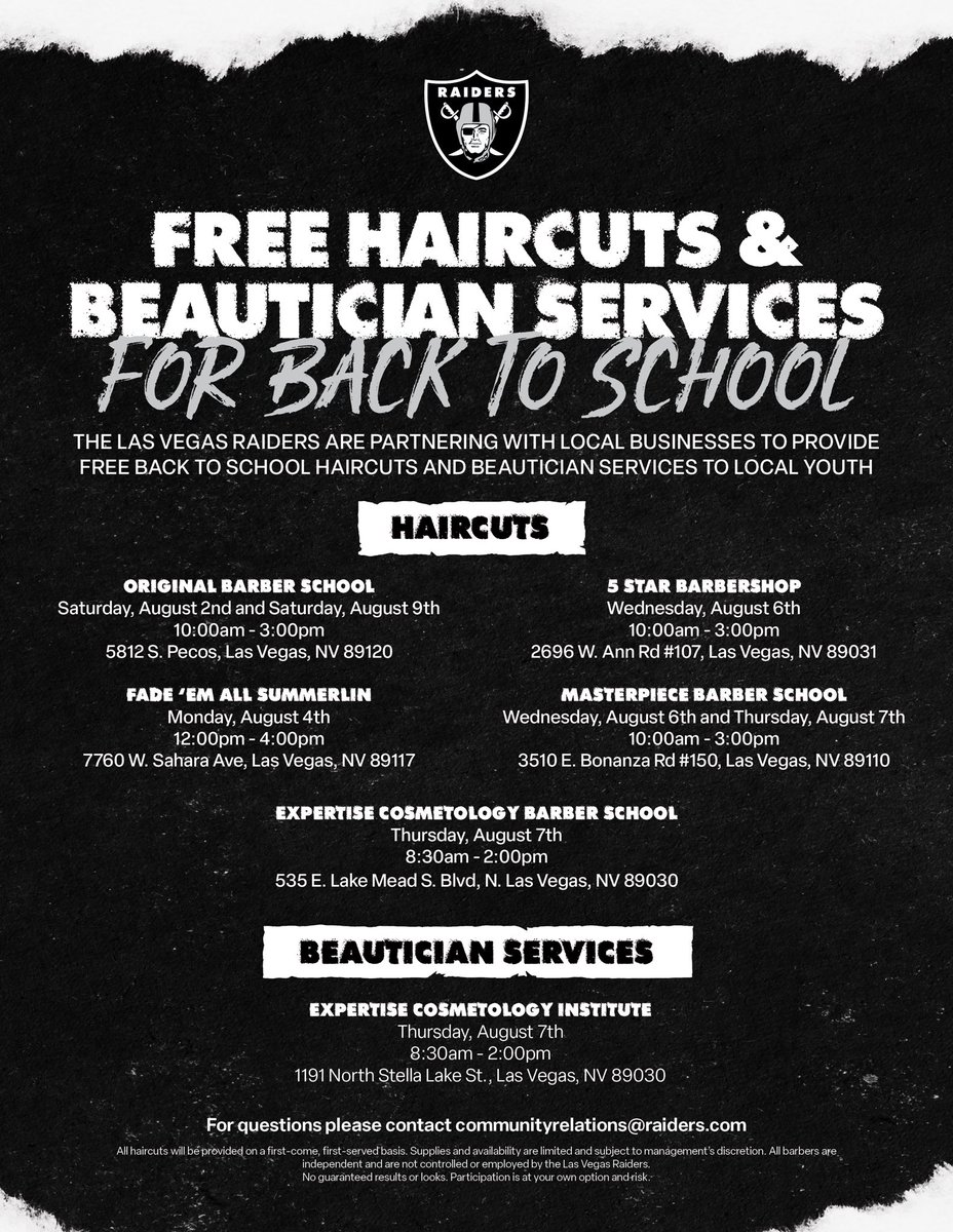 Fresh cuts 🤝 Fresh starts 

Once again, we’re teaming up with local businesses to provide back-to-school haircuts for youth in the community! 

Sign up today: bit.ly/4fdmmsV