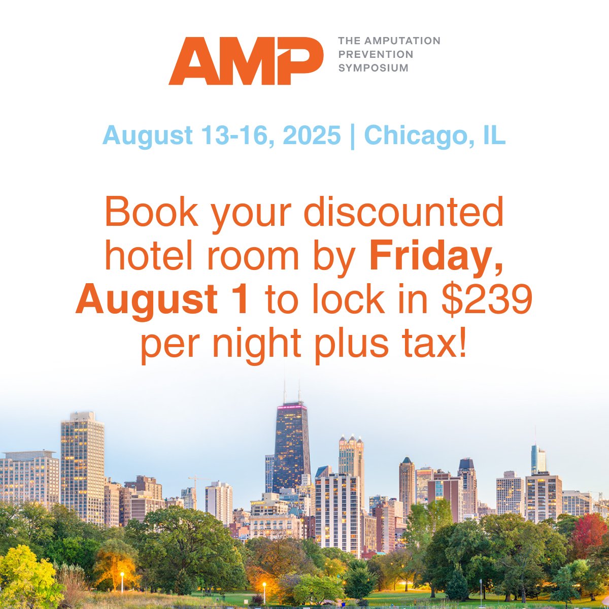AMP the CLTI Meeting (@ampsymposium) on Twitter photo Don't miss #AMP2025, Aug. 13-16 in Chicago, a premier meeting for CLTI & limb preservation.
✔️ 55+ expert faculty
✔️ Hands-on workshops
✔️ Live case presentations
Register: hubs.ly/Q03zl5Vy0
Book by Aug. 1: hubs.ly/Q03zl2mY0
<a href="/bretwiechmann/">Bret Wiechmann</a> <a href="/kmadass/">Kumar Madassery</a> <a href="/ahmedkayssi/">Ahmed Kayssi</a> Don't miss #AMP2025, Aug. 13-16 in Chicago, a premier meeting for CLTI & limb preservation.
✔️ 55+ expert faculty
✔️ Hands-on workshops
✔️ Live case presentations
Register: hubs.ly/Q03zl5Vy0
Book by Aug. 1: hubs.ly/Q03zl2mY0
<a href="/bretwiechmann/">Bret Wiechmann</a> <a href="/kmadass/">Kumar Madassery</a> <a href="/ahmedkayssi/">Ahmed Kayssi</a>