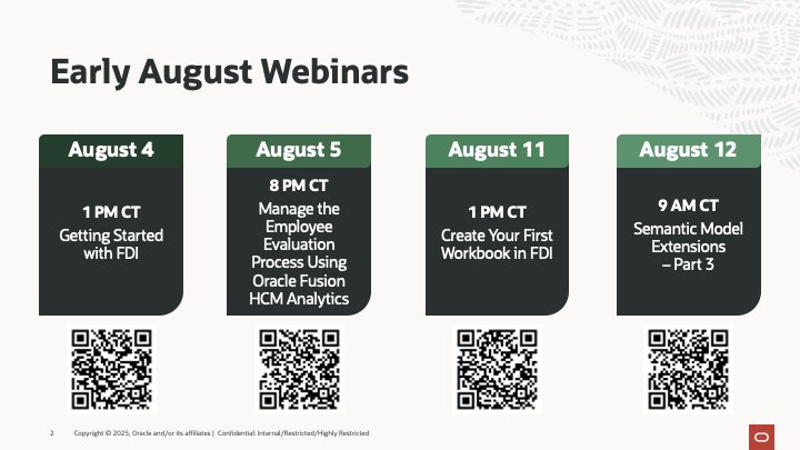 Transform your data into insight. 🚀 Join our August Oracle Analytics webinars and discover how to turn insights into real business impact. Register today!
🔗social.ora.cl/6010fuh3I