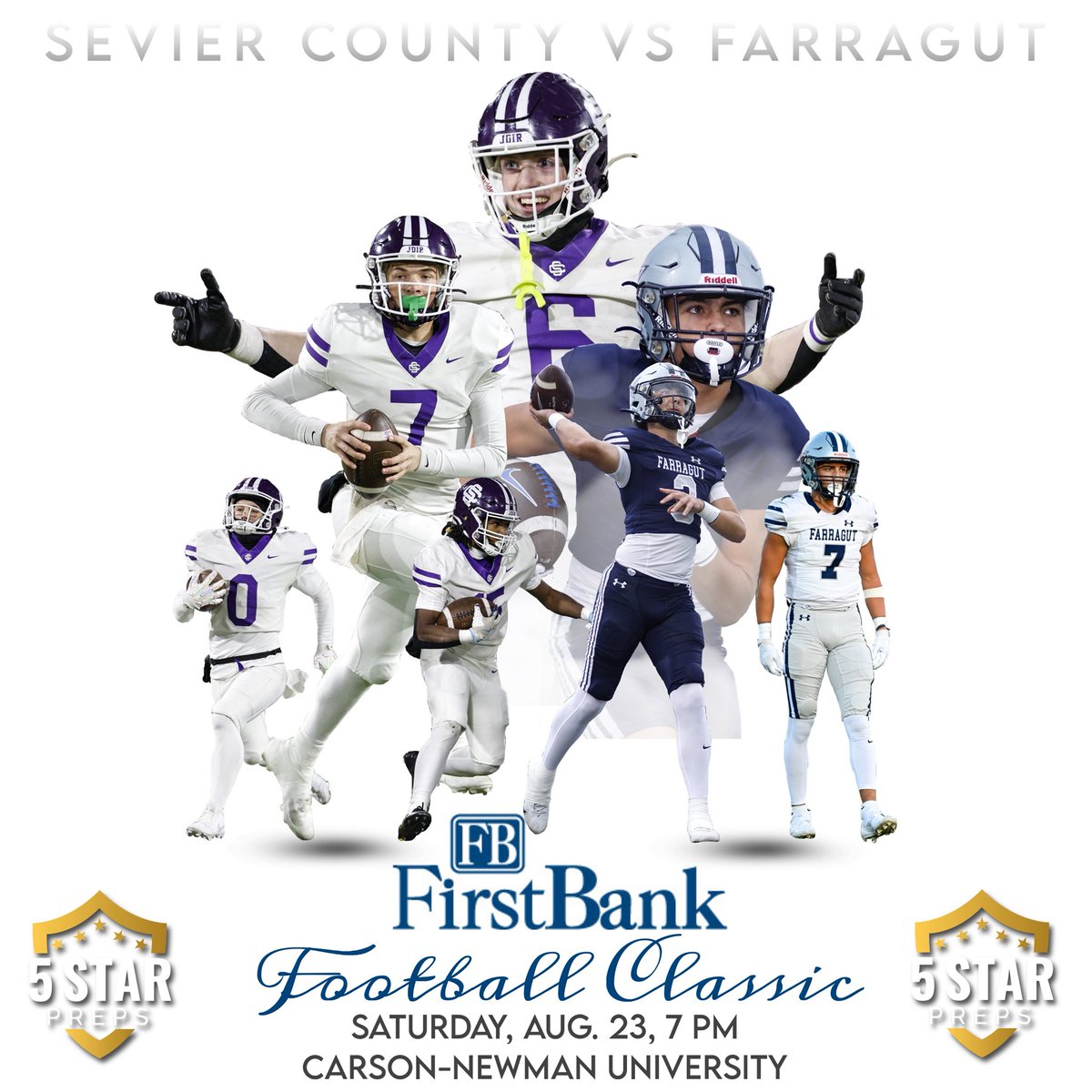 The first annual FirstBank Football Classic is set for Week 1 of the 2025 season. 

🚨 7 p.m., Saturday, Aug. 23🚨
📍 Carson-Newman

Ticket details coming soon. 

🗣️ You won’t want to miss this one.